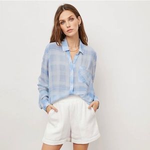 Rails Josephine water color plaid button down blouse